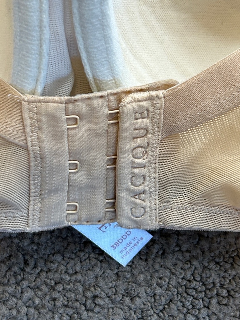 Cacique Modern Lace Covered Balconette  Beige Bra Size 38DDD - Picture 8 of 10